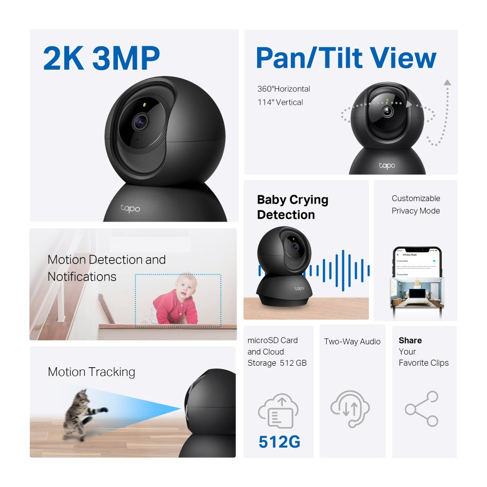 TP-Link Tapo C211 2K 3MP Pan/Tilt Home Security Wi-Fi Camera CCTV | Two-Way Audio, Motion Detection, Night Vision TP-Link Tapo C211 2K 3MP Pan/Tilt Home Security Wi-Fi Camera CCTV | Two-Way Audio, Motion Detection, Night Vision